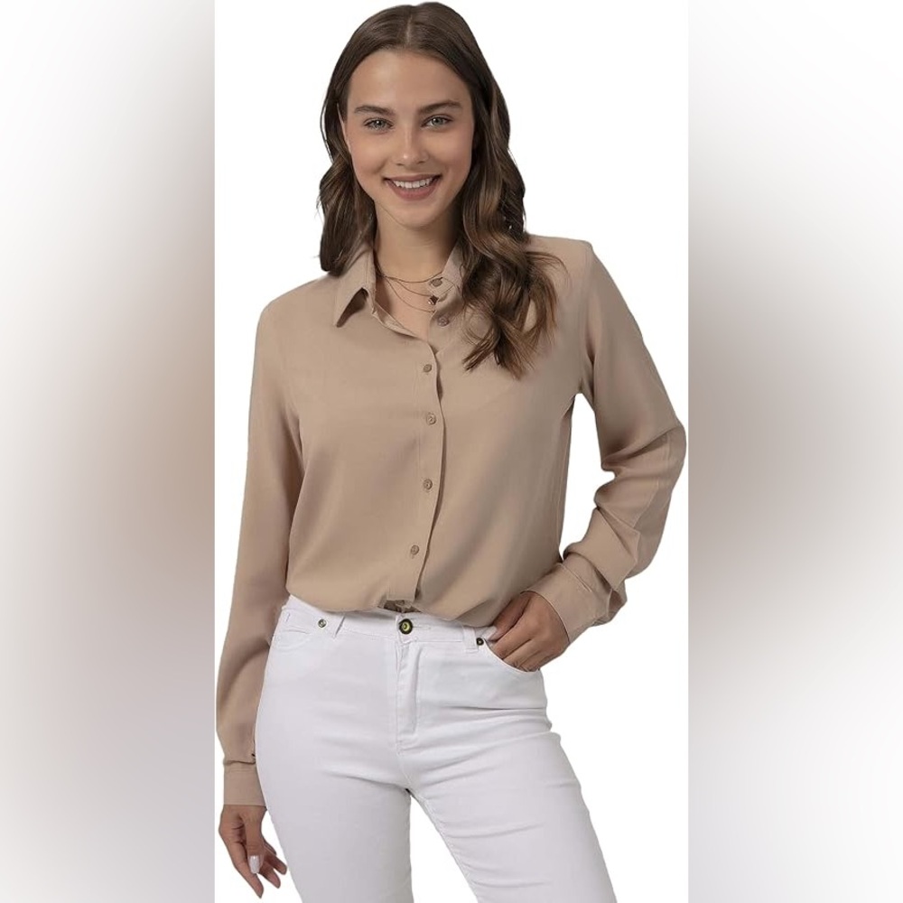 Women’s Casual Long Sleeve Button Down Blouse
